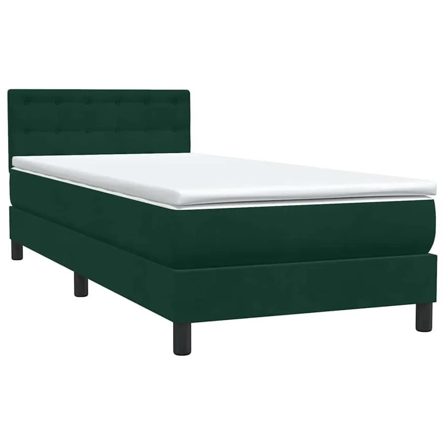 Sommier à lattes de lit et matelas et LED vert foncé 80x220 cm velours - 5
