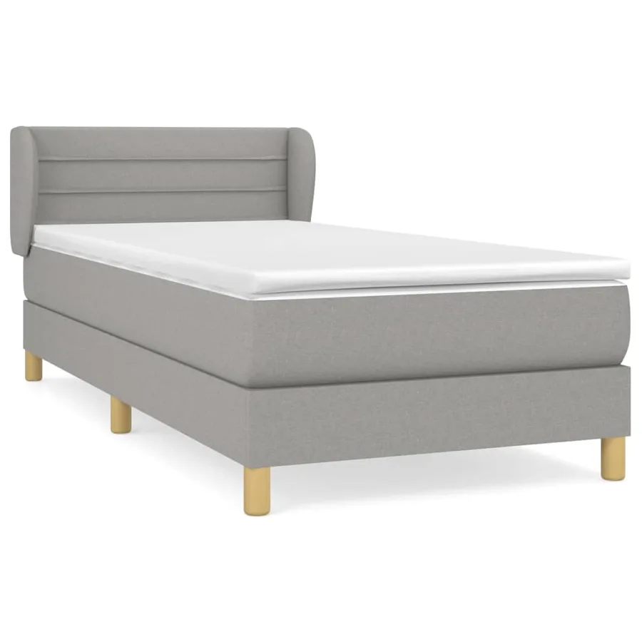 Sommier à lattes de lit avec matelas Gris clair 80x200 cm Tissu - 2