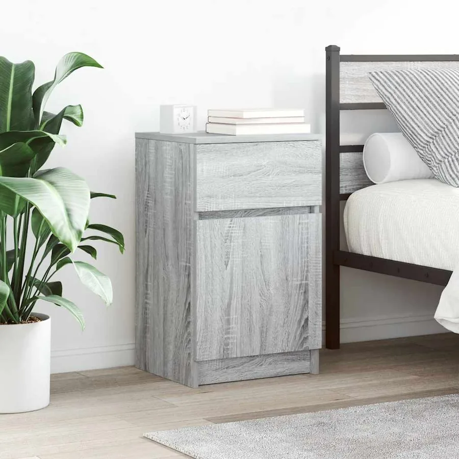 Tables de chevet 2 pcs sonoma gris 39x35x65cm bois d'ingénierie