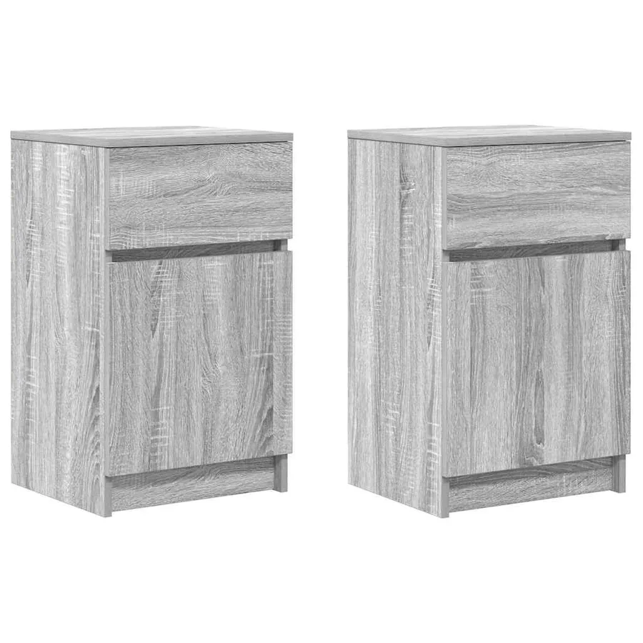 Tables de chevet 2 pcs sonoma gris 39x35x65cm bois d'ingénierie - 2