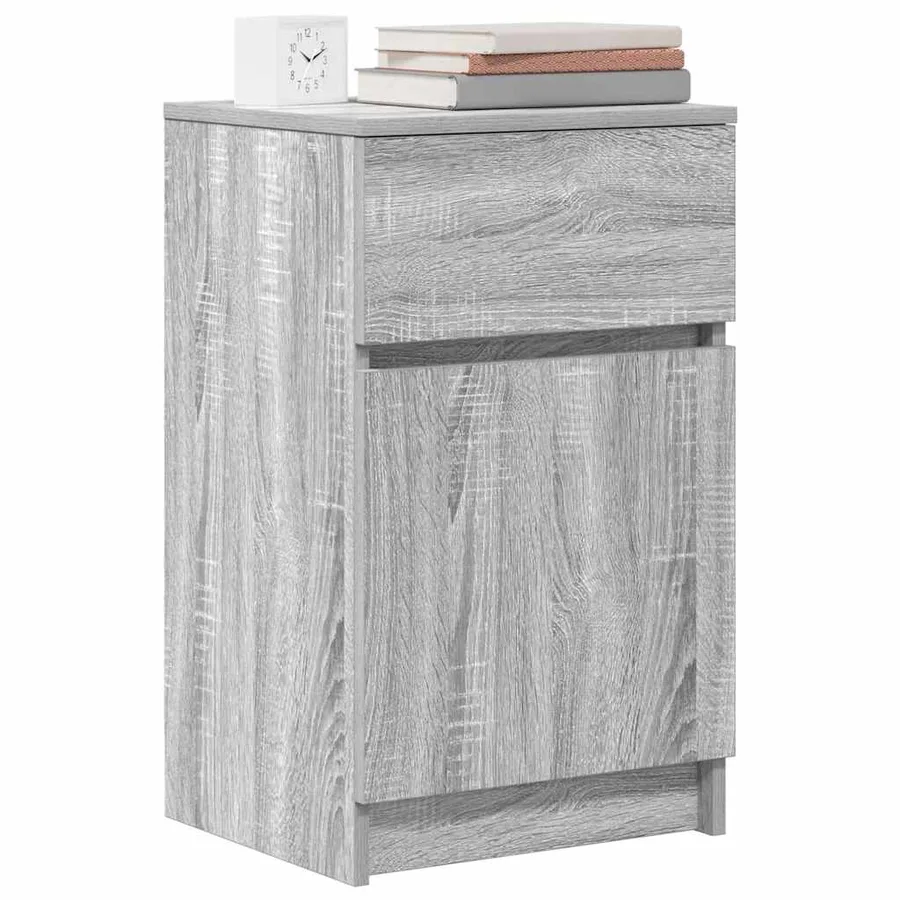 Tables de chevet 2 pcs sonoma gris 39x35x65cm bois d'ingénierie - 4