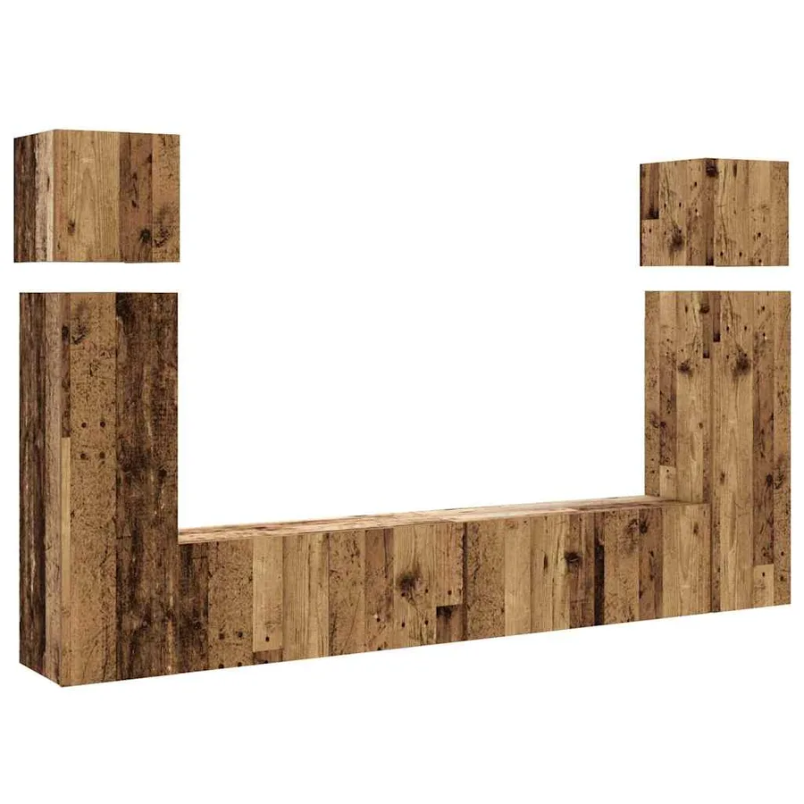 Ensemble de meuble TV mural 8 pcs vieux bois bois d'ingénierie - 2