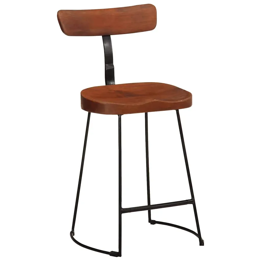 Tabourets de bar lot de 2 49x43x79 cm bois de manguier massif - 12