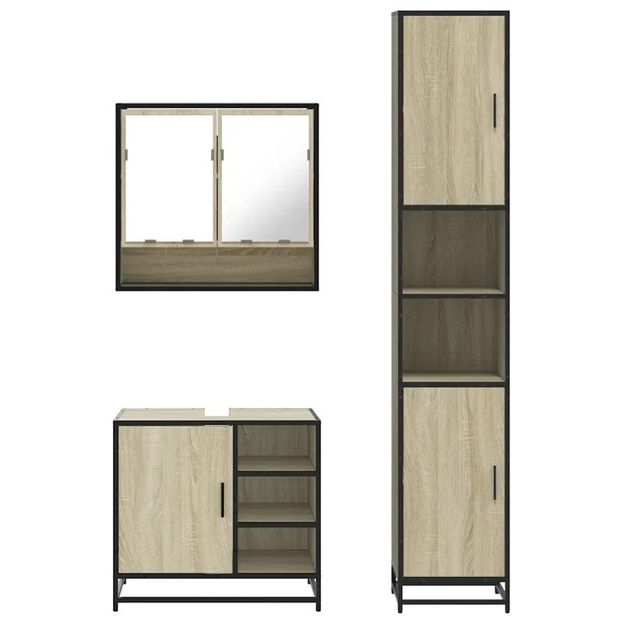 Ensemble de meubles de salle de bain 3 pcs chêne sonoma - 5
