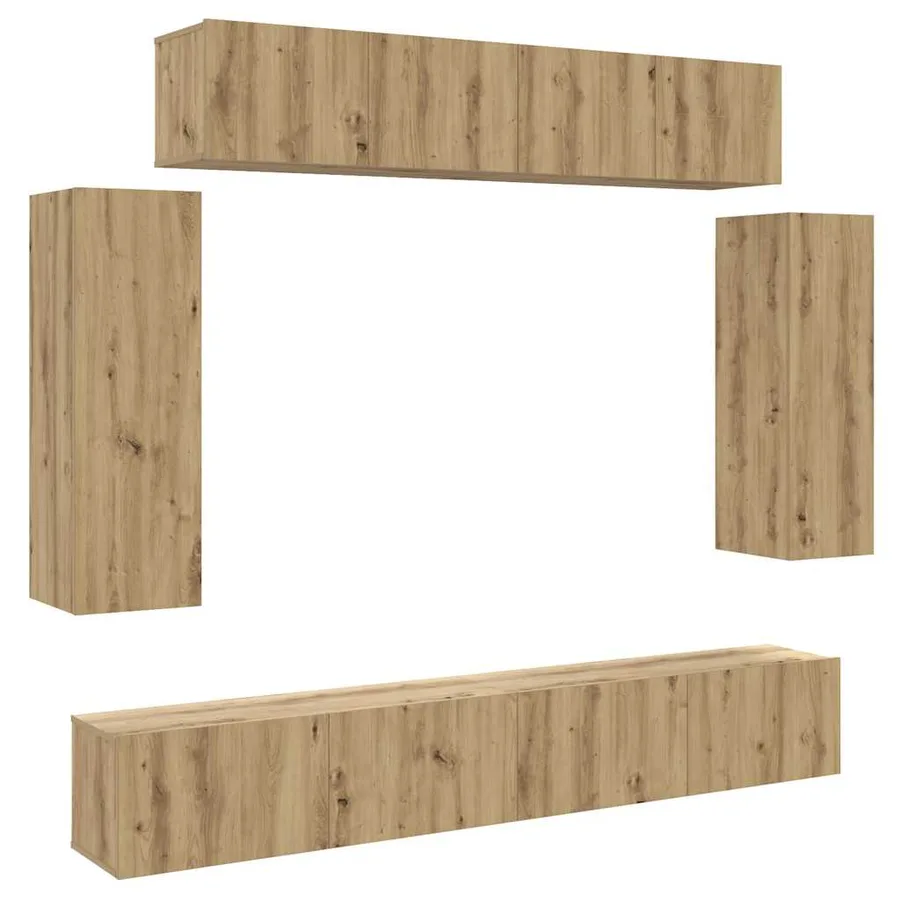 Ensemble de meuble TV mural 6 pcs chêne artisanal - 2