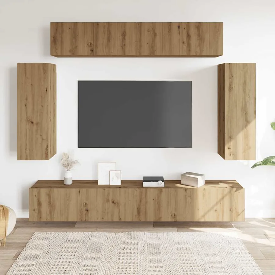 Ensemble de meuble TV mural 6 pcs chêne artisanal - 3
