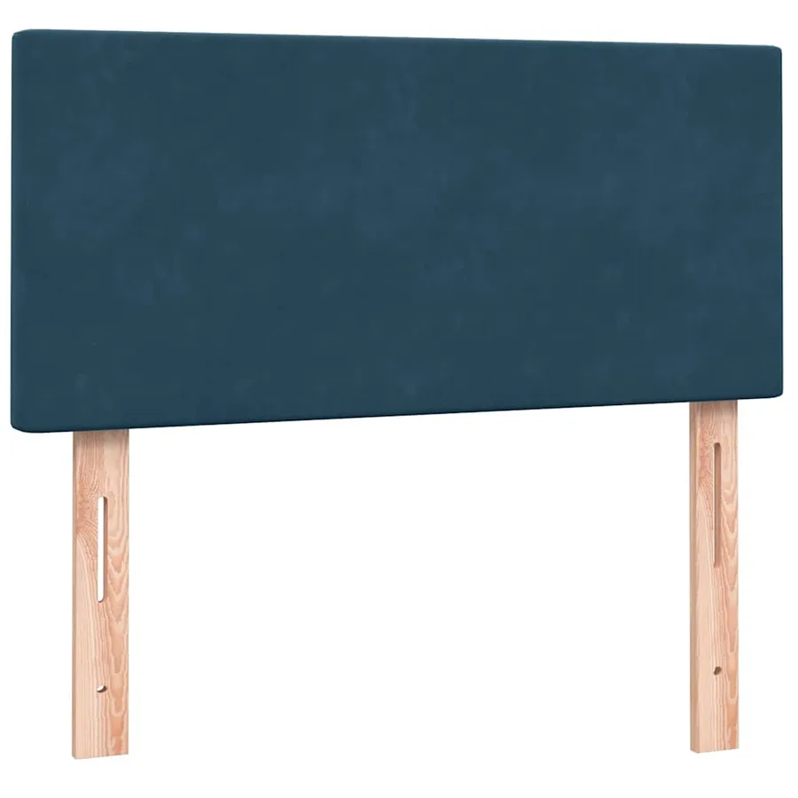 Sommier à lattes de lit et matelas bleu foncé 90x210 cm velours - 7
