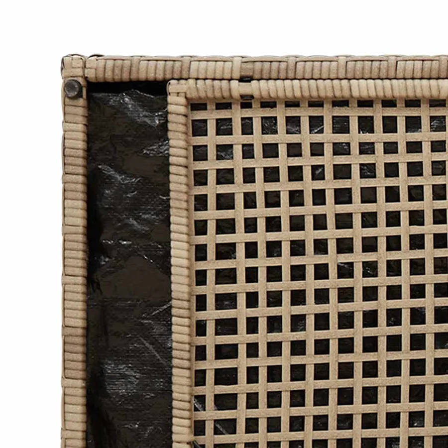 Banc de rangement extérieur coussin beige 100 cm résine tressée - 10