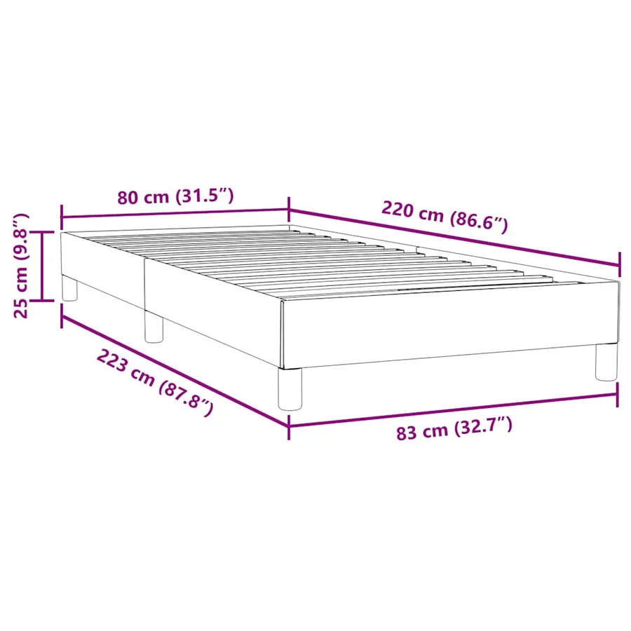 Sommier à lattes de lit sans matelas gris clair 80x220 cm - 10