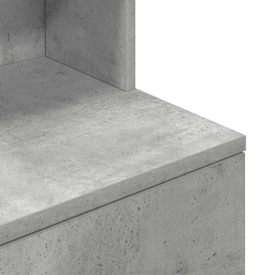 Table de chevet gris béton 39x35x125 cm bois d’ingénierie - 10