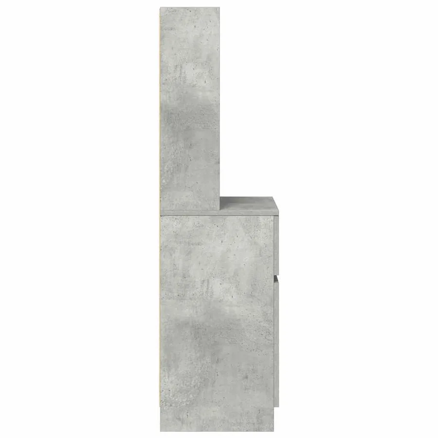 Table de chevet gris béton 39x35x125 cm bois d’ingénierie - 7