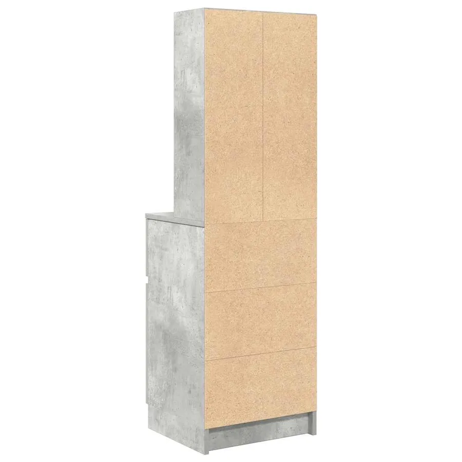 Table de chevet gris béton 39x35x125 cm bois d’ingénierie - 8