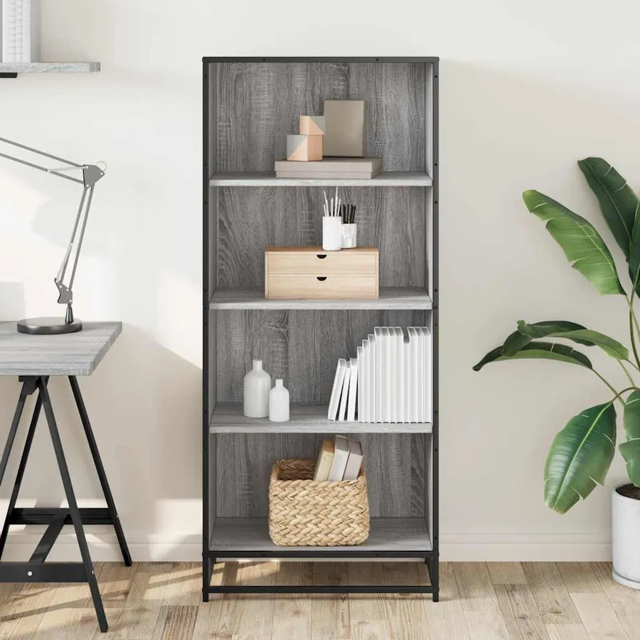 Bibliothèque sonoma gris 60x35x139 cm bois d'ingénierie - 3