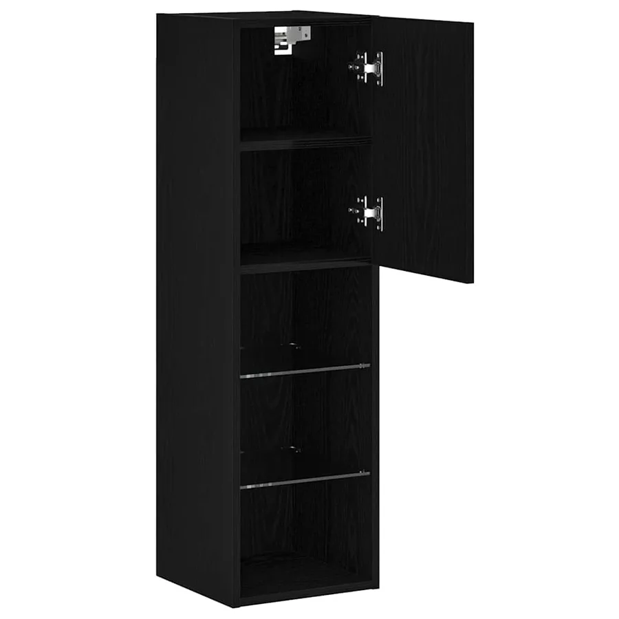 Ensemble meuble TV avec LED Chêne noir 30,5 x 30 x 102 cm - 5