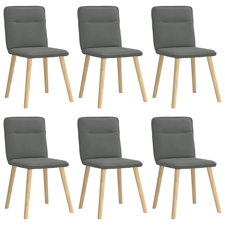 Chaises à manger lot de 6 gris foncé tissu - 2