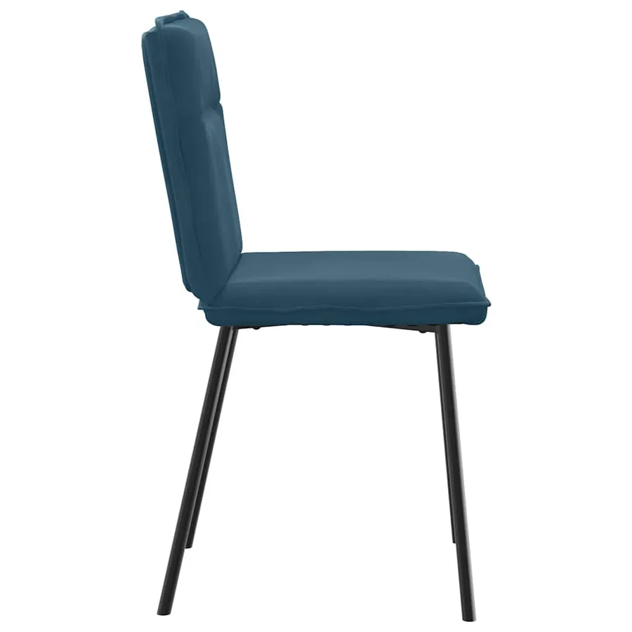 Chaises à manger lot de 4 Bleu Velours - 5