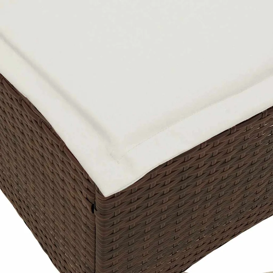 Salon de jardin 3 pcs avec coussins forme L marron polyrotin - 10