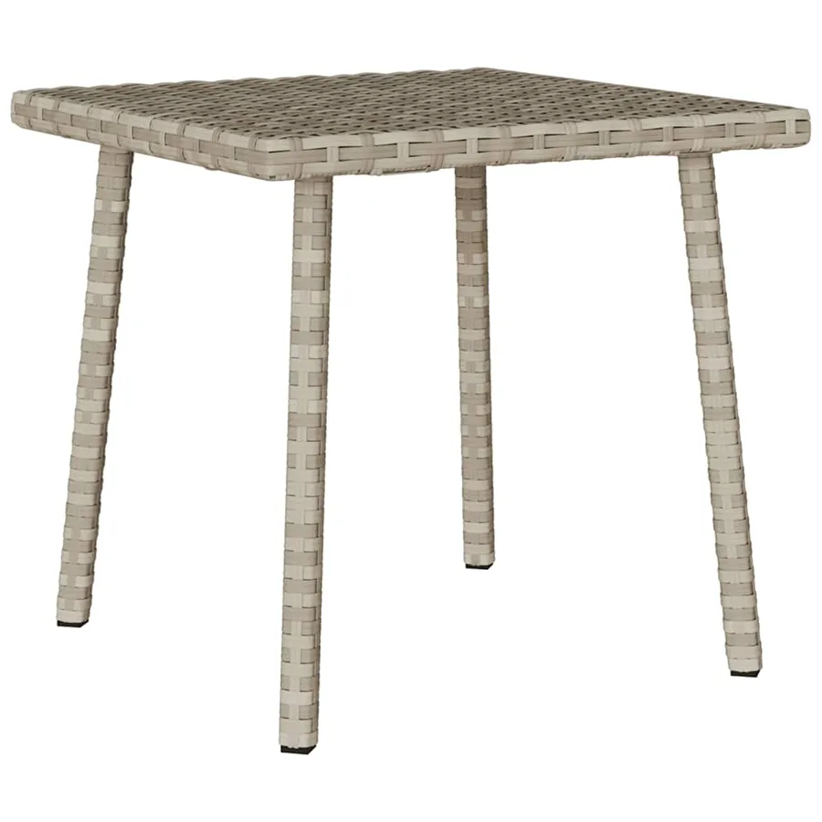 Table basse de jardin rectangulaire gris clair résine tressée - 2