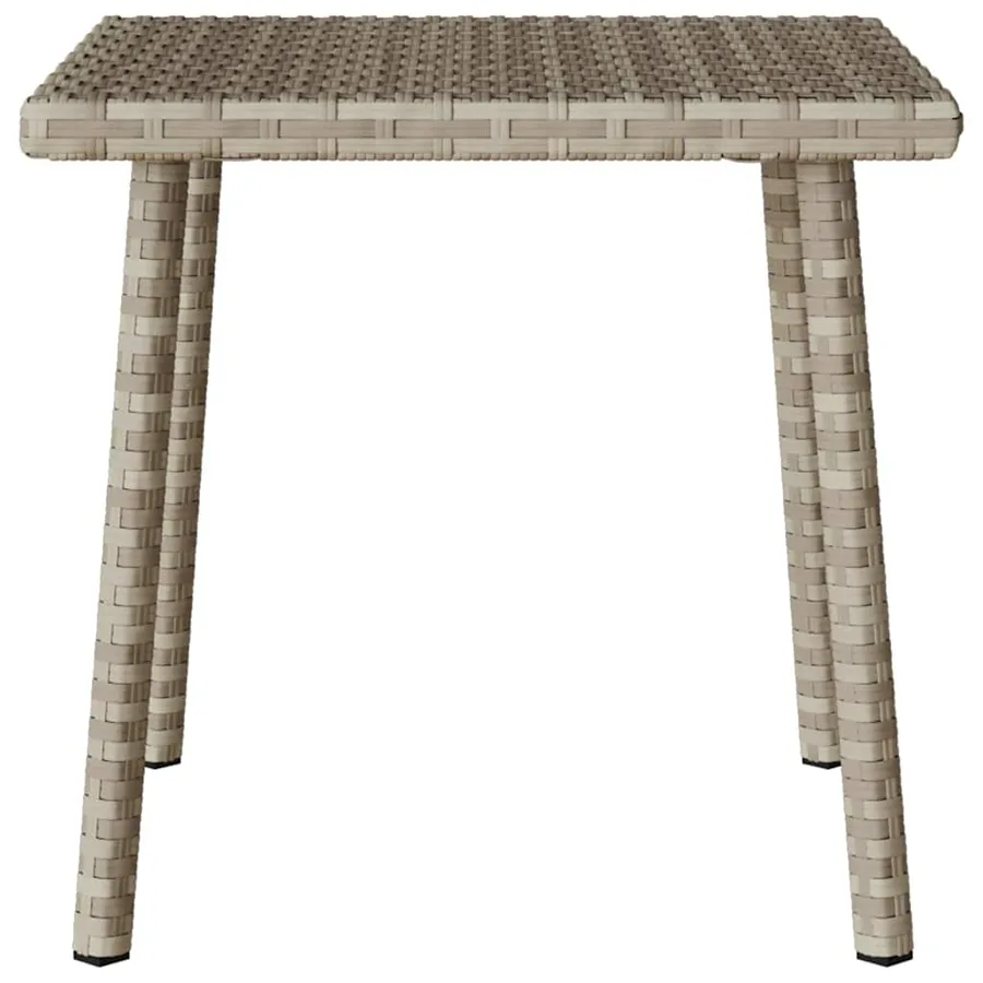 Table basse de jardin rectangulaire gris clair résine tressée - 5