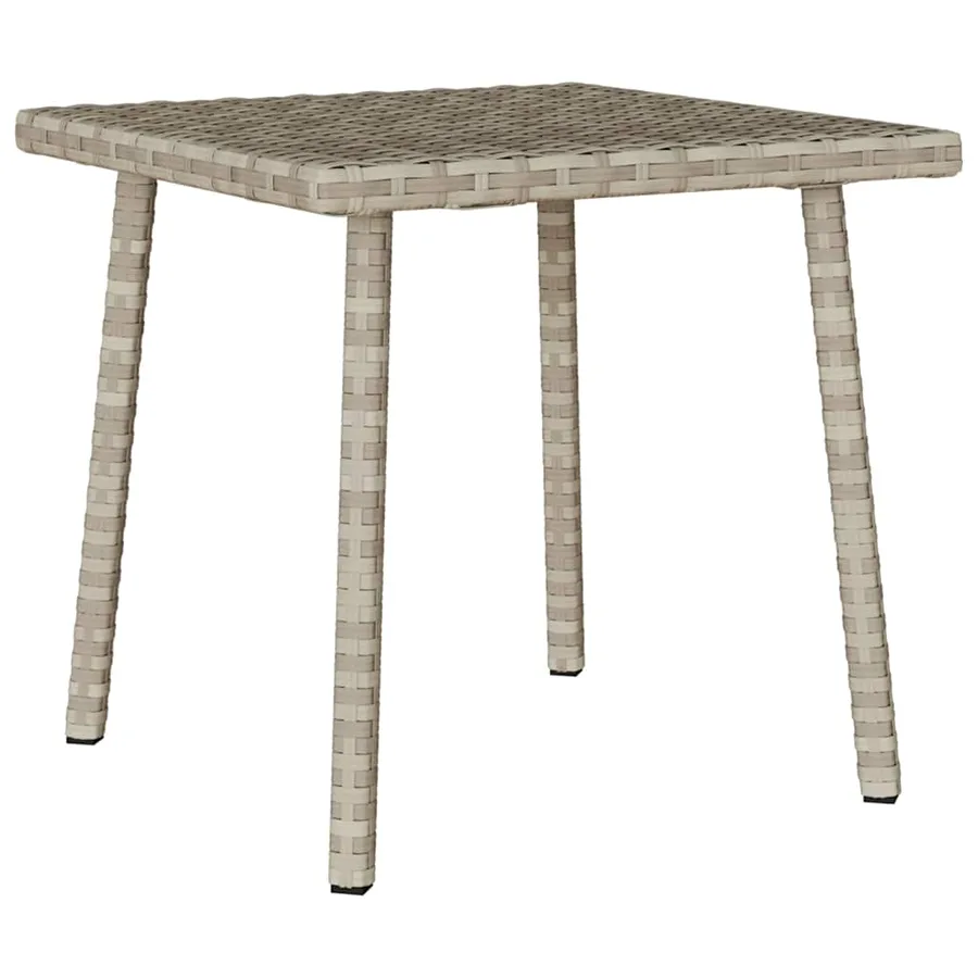 Table basse de jardin rectangulaire gris clair résine tressée - 6