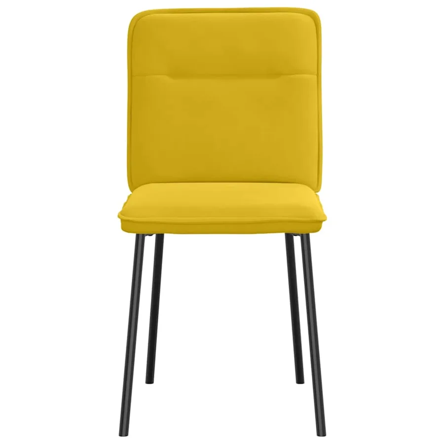 Chaises à manger lot de 2 Jaune Velours - 4