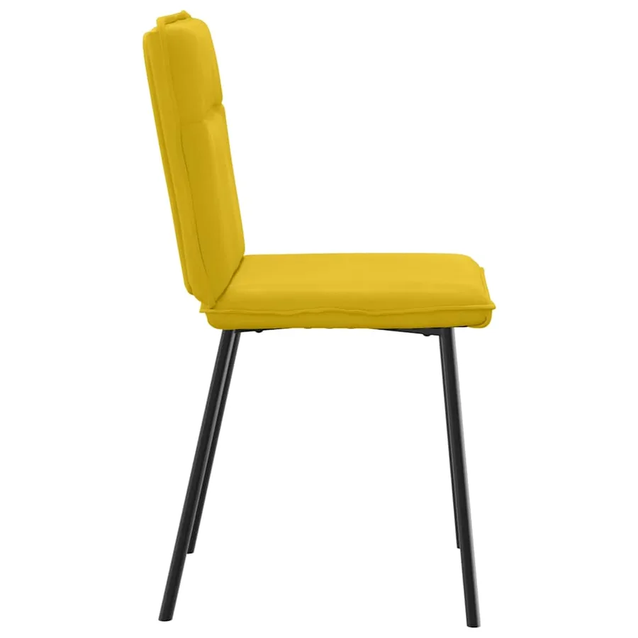 Chaises à manger lot de 2 Jaune Velours - 5