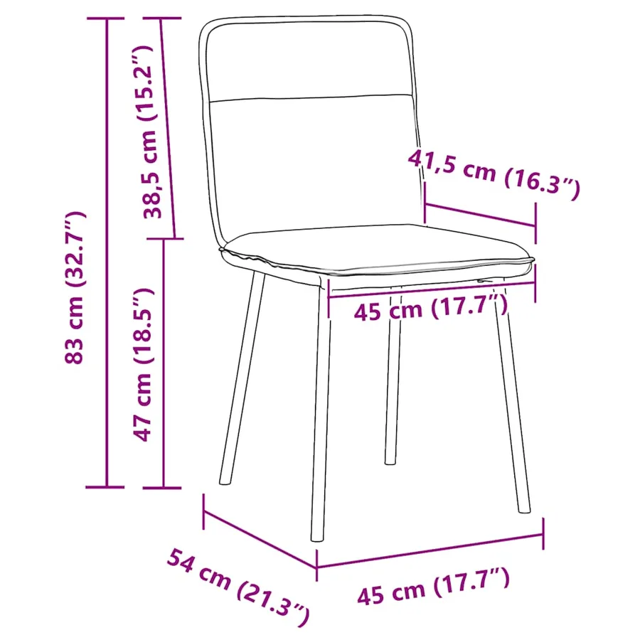 Chaises à manger lot de 2 Jaune Velours - 9