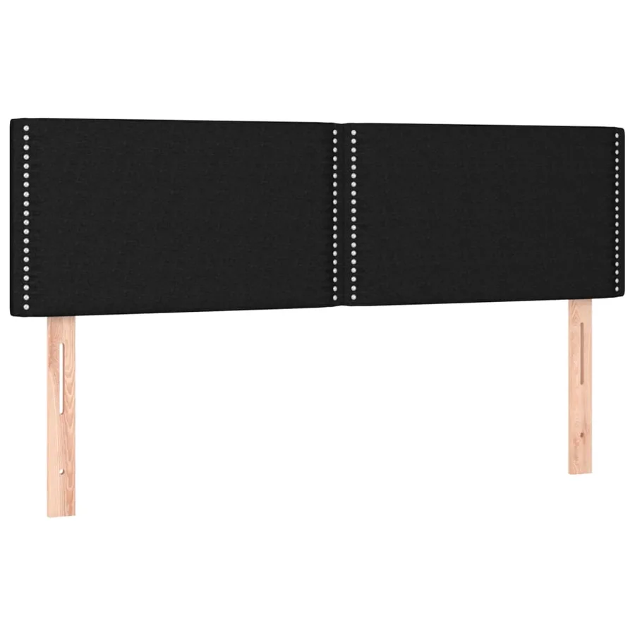 Sommier à lattes de lit avec matelas Noir 140x190 cm Tissu - 6
