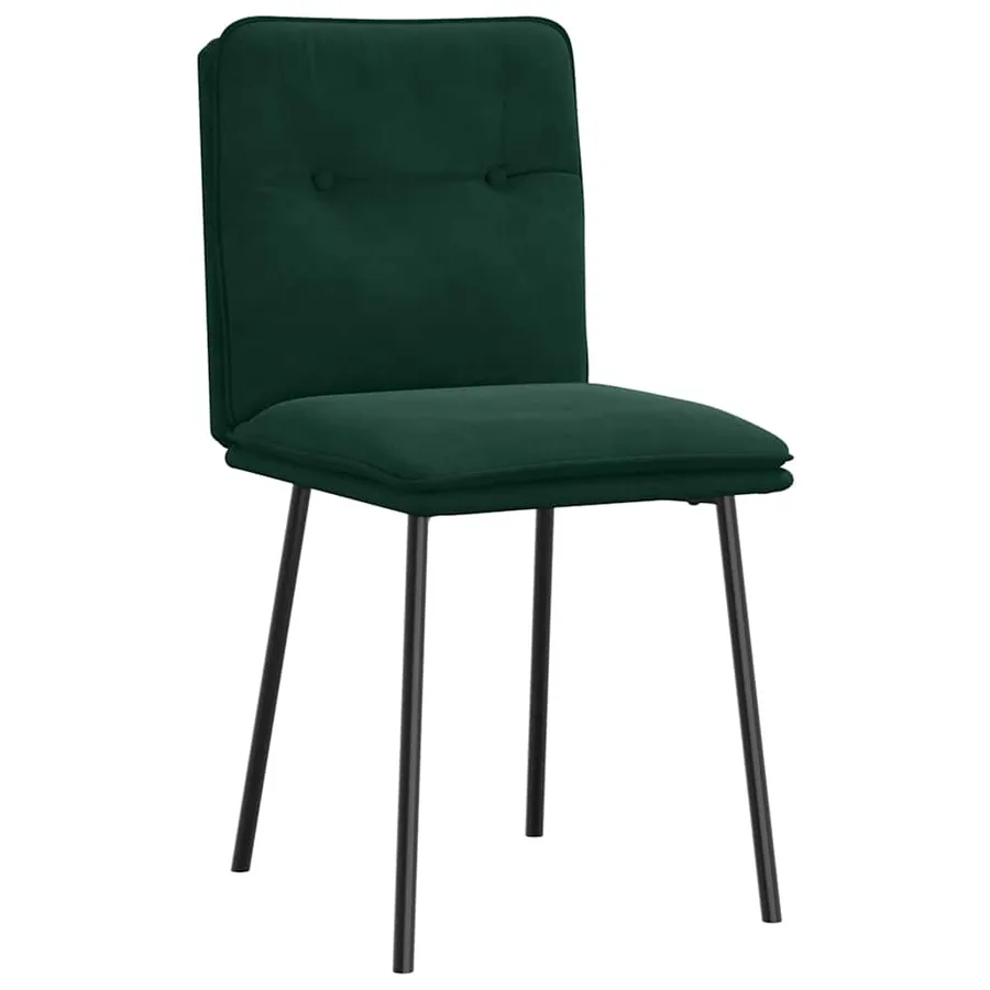 Chaises à manger lot de 2 Vert foncé Velours - 3