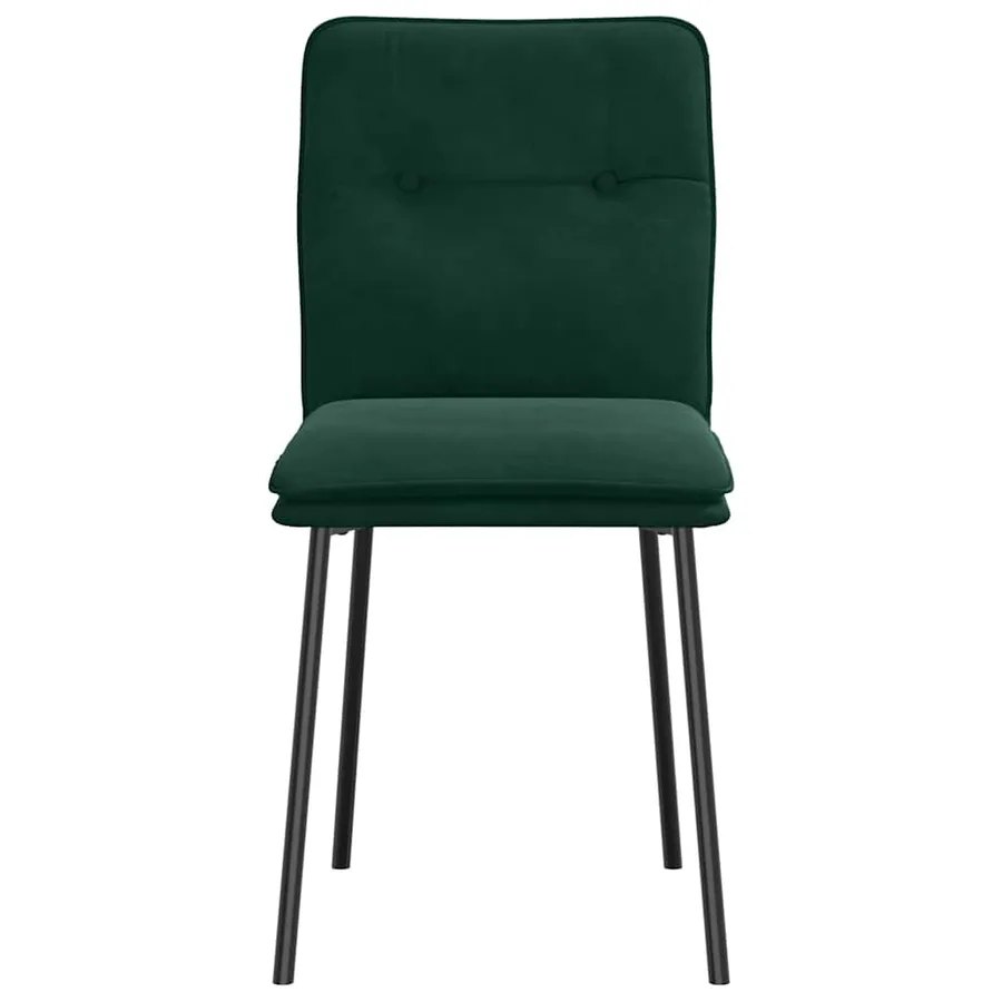 Chaises à manger lot de 2 Vert foncé Velours - 4