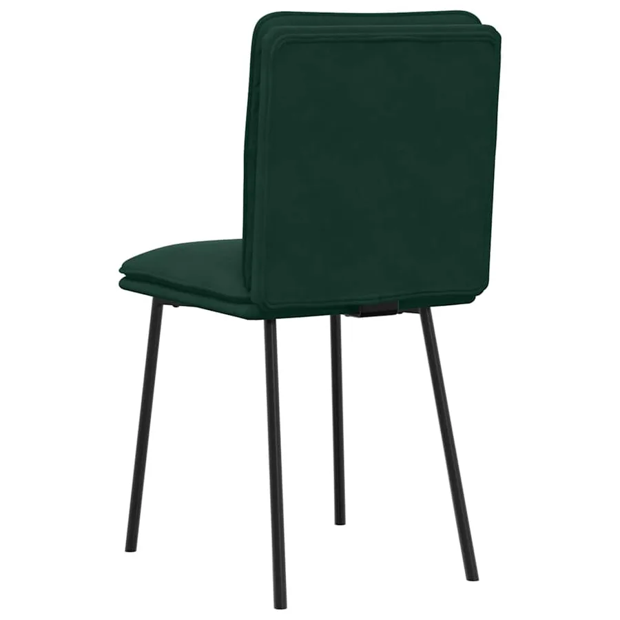Chaises à manger lot de 2 Vert foncé Velours - 6