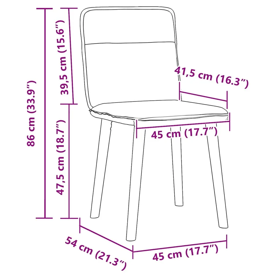 Chaises à manger lot de 6 bleu tissu - 9