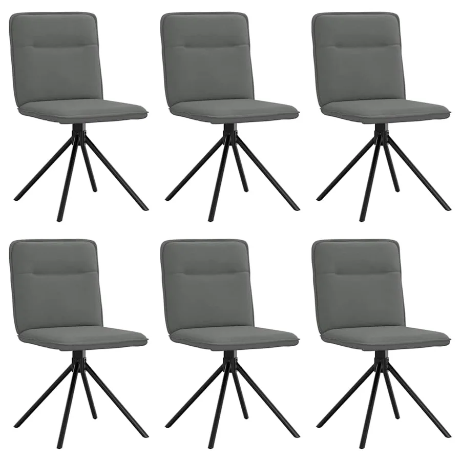 Chaises à manger lot de 6 gris foncé tissu - 2