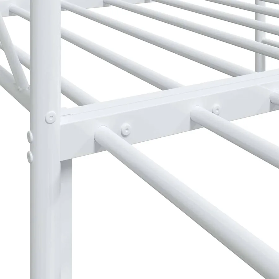Lit de jour avec lit gigogne sans matelas blanc 90x190 cm acier - 11