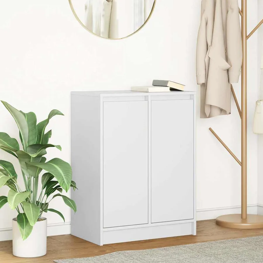 Buffet blanc 57x34x76 cm bois d'ingénierie