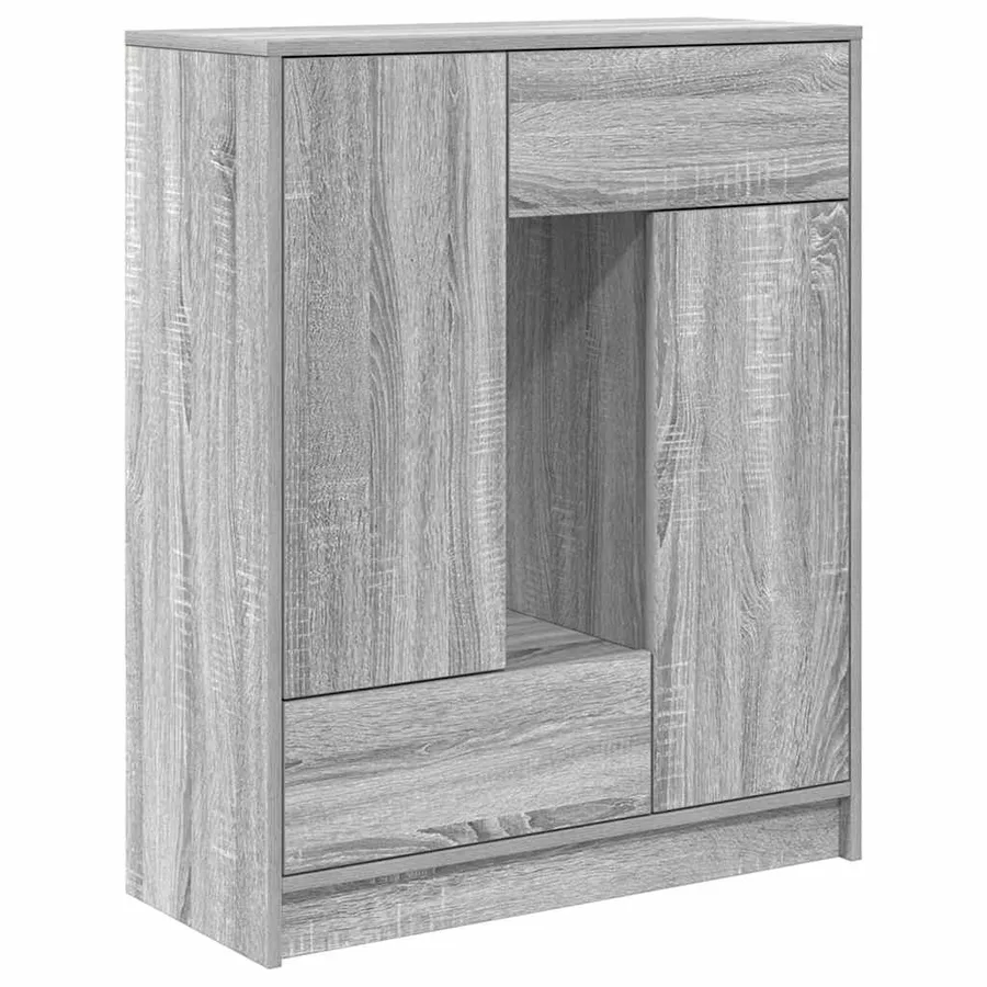 Buffet avec tiroirs et portes sonoma gris 73x31x90 cm - 2