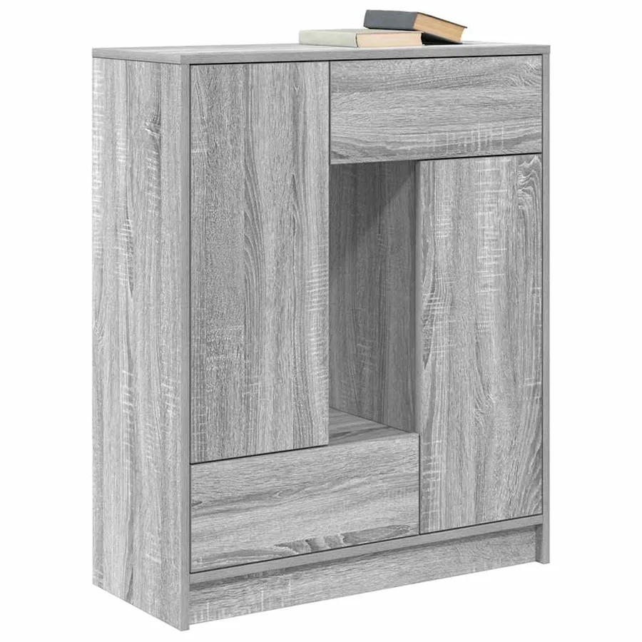 Buffet avec tiroirs et portes sonoma gris 73x31x90 cm - 4