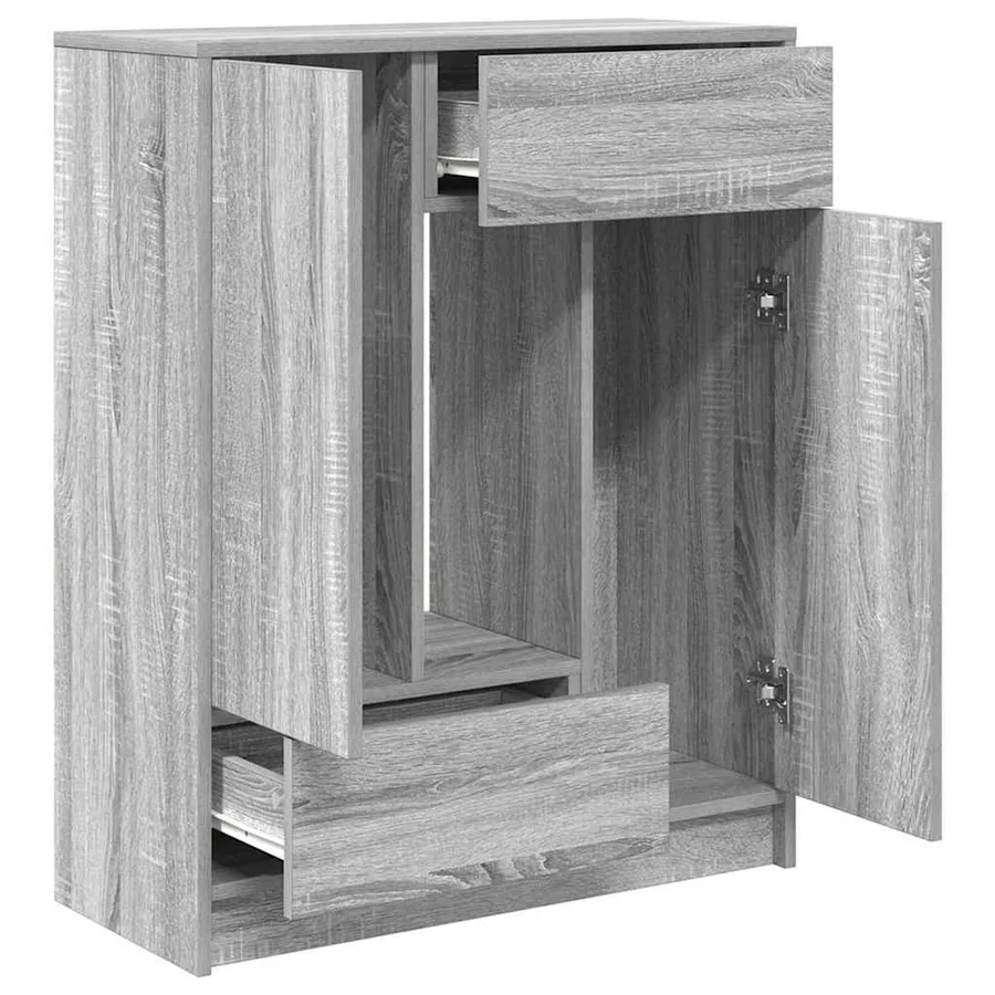 Buffet avec tiroirs et portes sonoma gris 73x31x90 cm - 5
