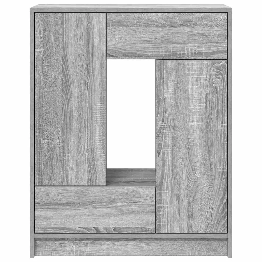 Buffet avec tiroirs et portes sonoma gris 73x31x90 cm - 6
