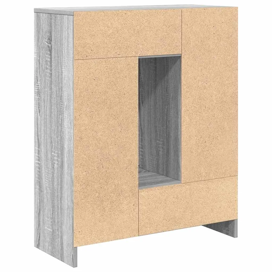 Buffet avec tiroirs et portes sonoma gris 73x31x90 cm - 8