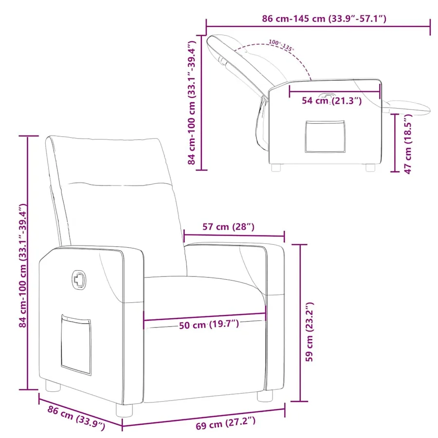 Fauteuil inclinable Gris clair Tissu - 12