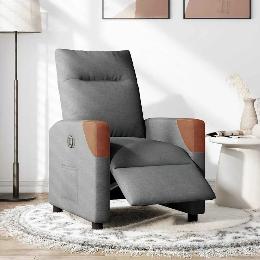 Fauteuil inclinable électrique Gris foncé Tissu - 2