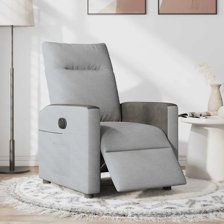 Fauteuil inclinable électrique Gris clair Tissu - 2