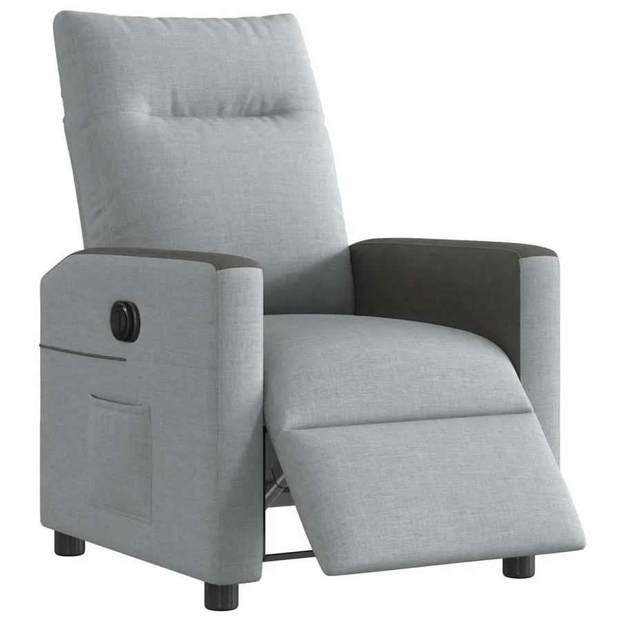Fauteuil inclinable électrique Gris clair Tissu - 3