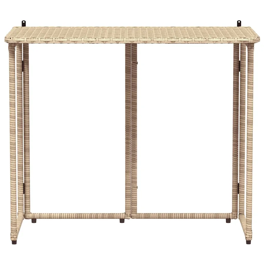 Table de jardin pliante beige 90 x 51 x 75 cm polyrotin - 4