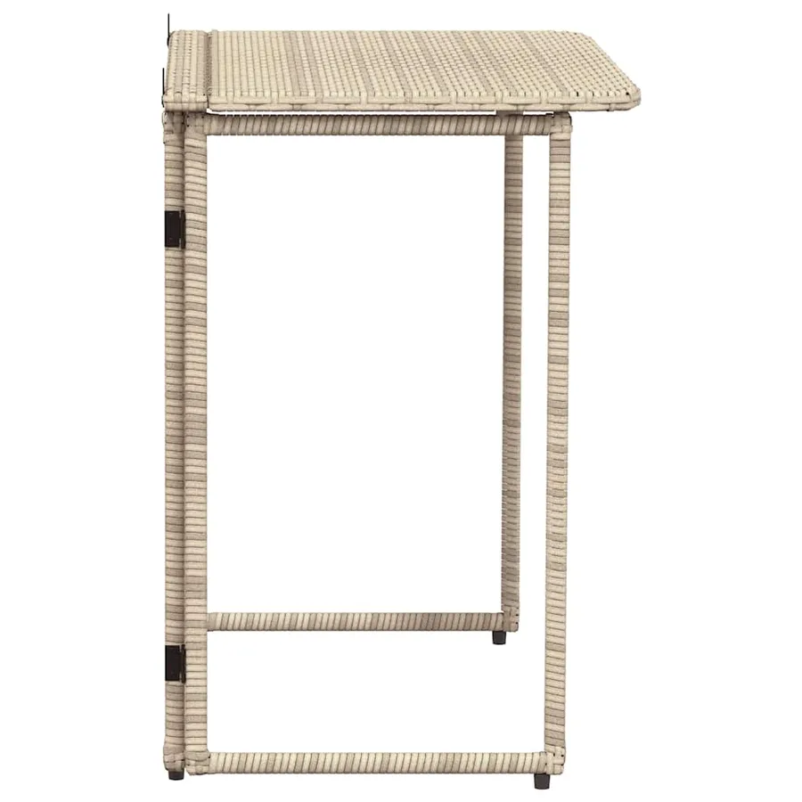 Table de jardin pliante beige 90 x 51 x 75 cm polyrotin - 5