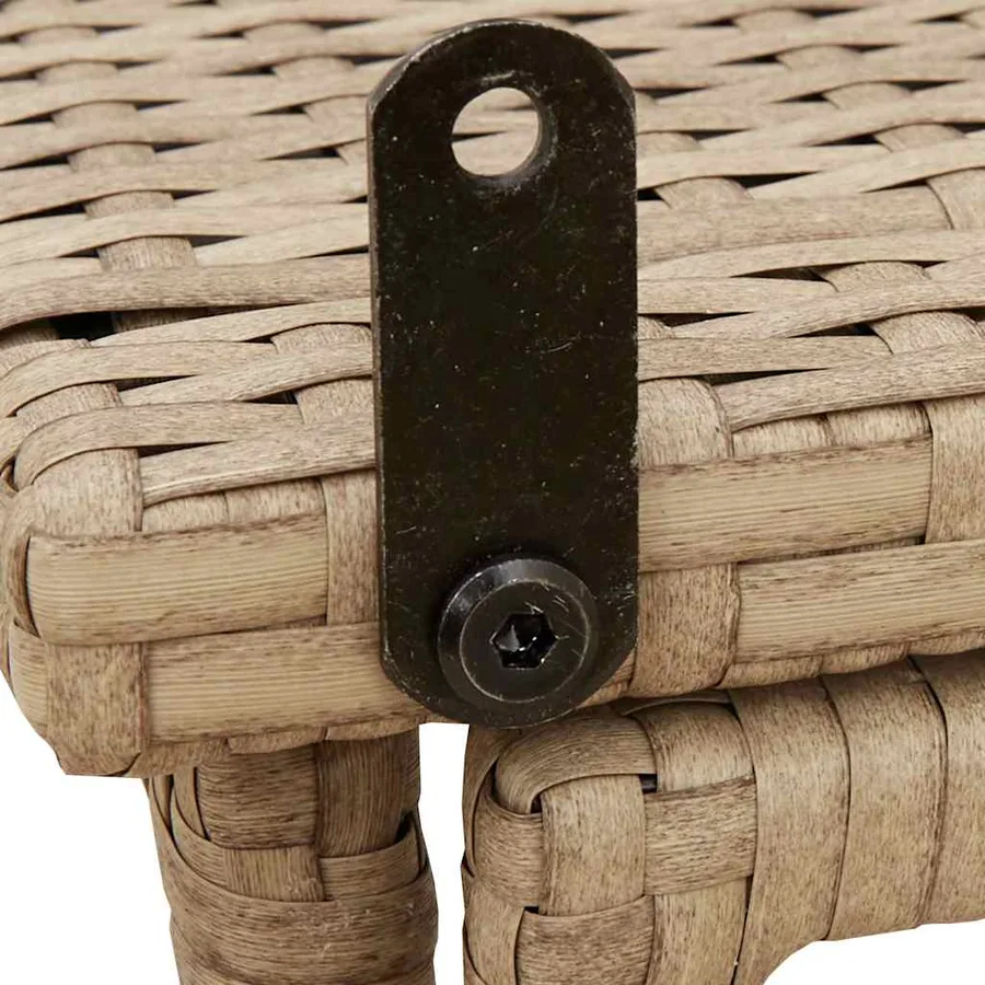 Table de jardin pliante beige 90 x 51 x 75 cm polyrotin - 8