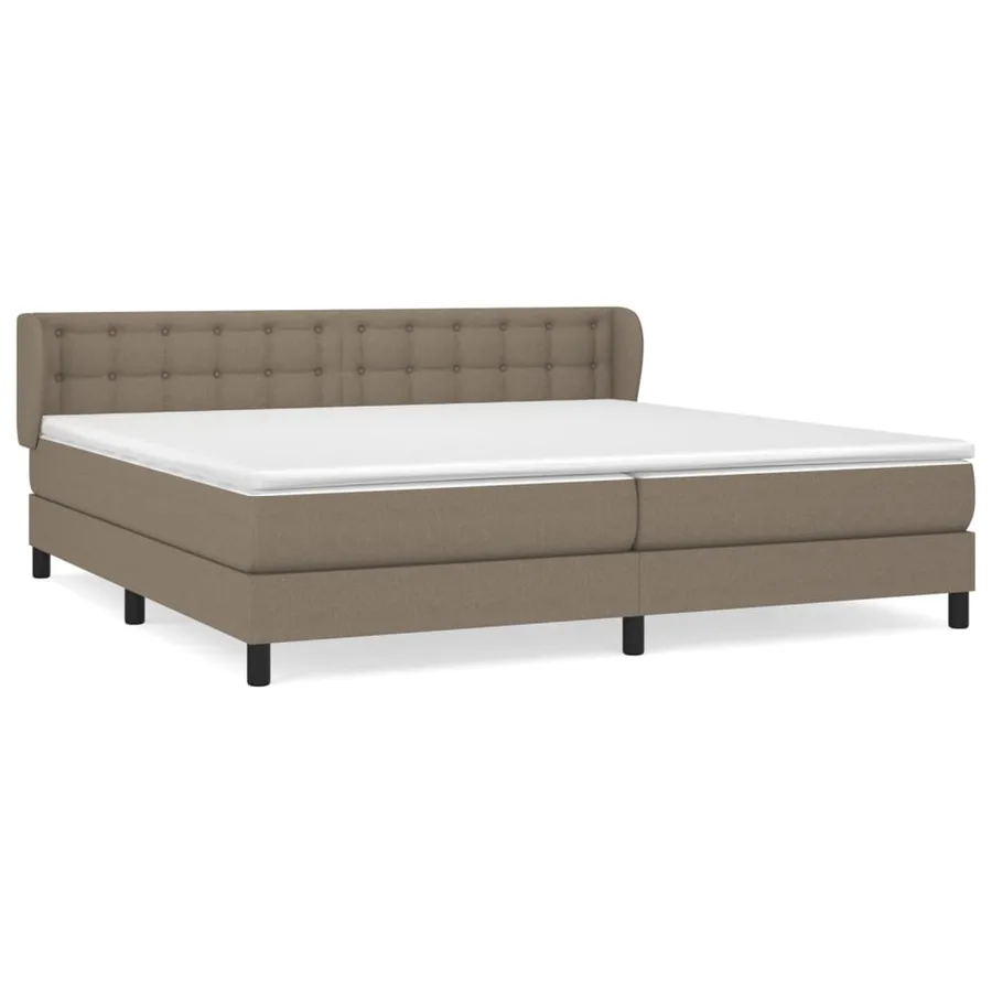 Sommier à lattes de lit avec matelas Taupe 200x200 cm Tissu - 2