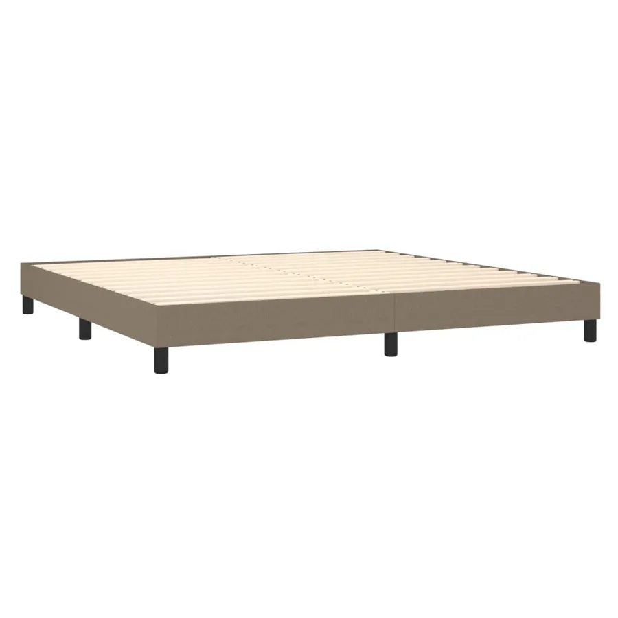 Sommier à lattes de lit avec matelas Taupe 200x200 cm Tissu - 4