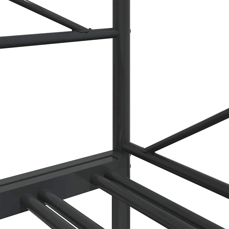 Lit de jour et lit gigogne sans matelas noir 90x190 cm acier - 12
